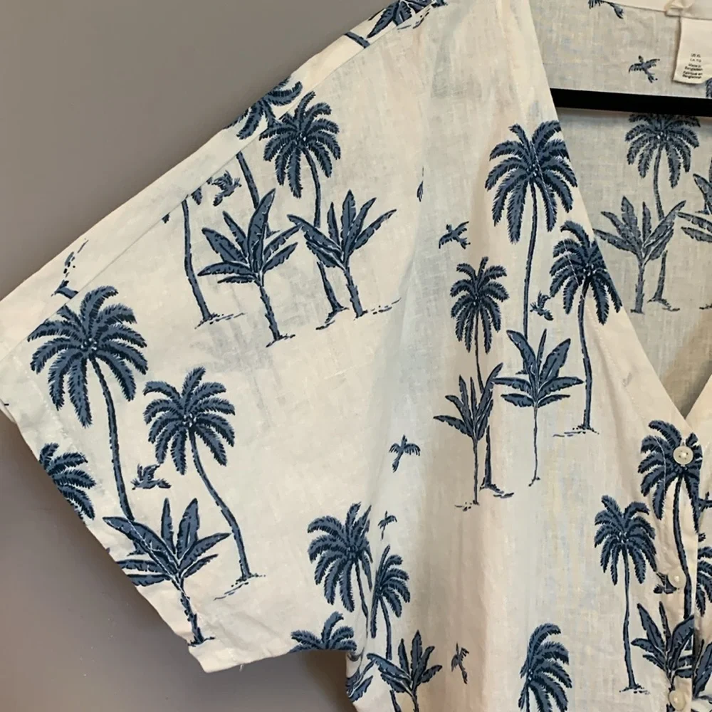 XL H&M Dempsey Palm Tree Linen Blend - Picture 5 of 8